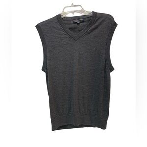 Brooks Brothers Mens V-neck Gray Sweater Vest Size Medium